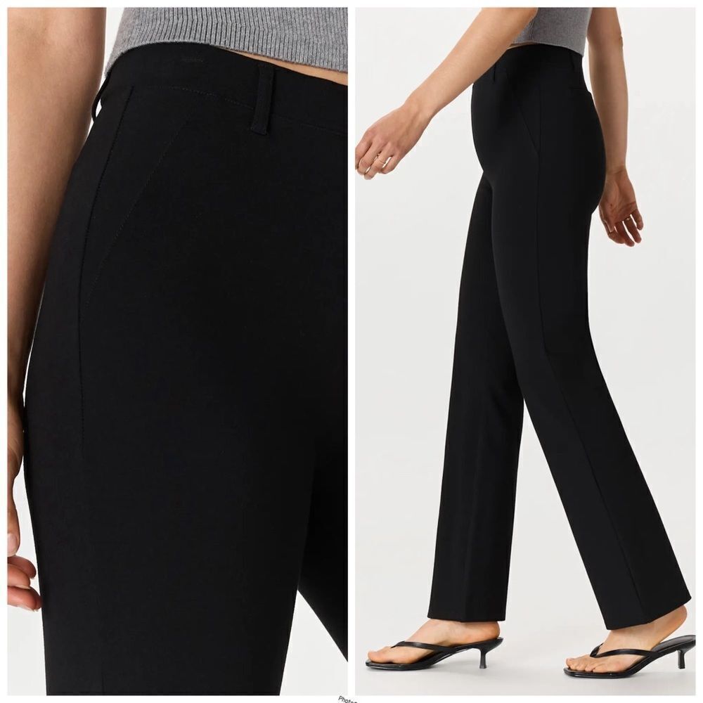 Quince Black Boot Cut Flare Pants High-Rise - Picture 3 of 14
